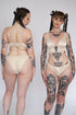 QUINN Champagne Satin Long Line Bralette